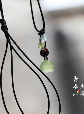 天然玉髓莲蓬项链原创手工配饰坠
