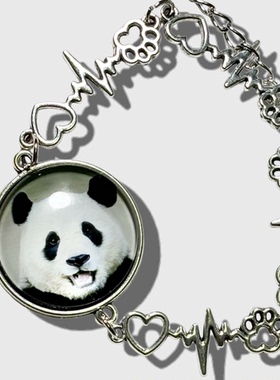 大熊猫福宝萌兰花花手链饰品礼品可爱合金电镀伴手礼