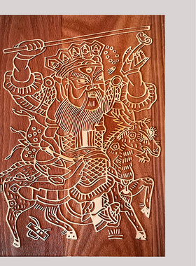 古法木版画门神年画拓印板木雕画