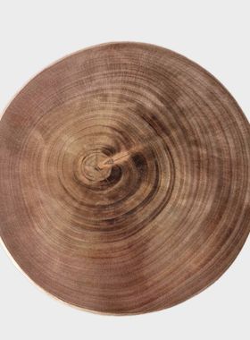 高档年轮木片桌面摆件防烫圆垫木