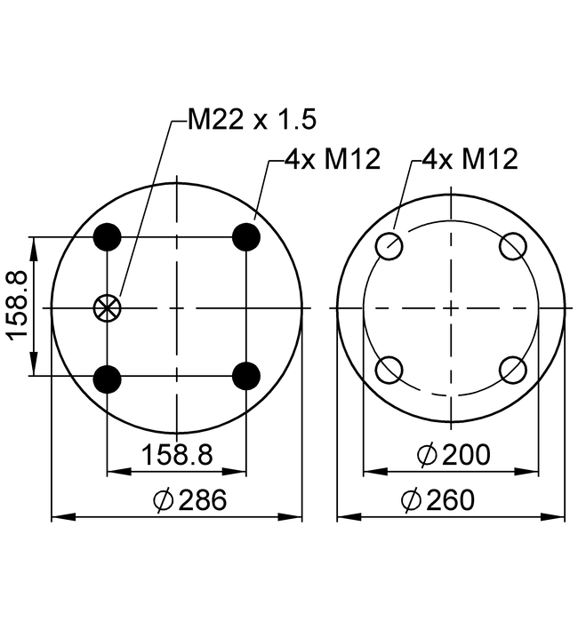 康迪泰克空气弹簧813MB通用凡士通气囊1T19L SERIES C01-M58-1164-图1