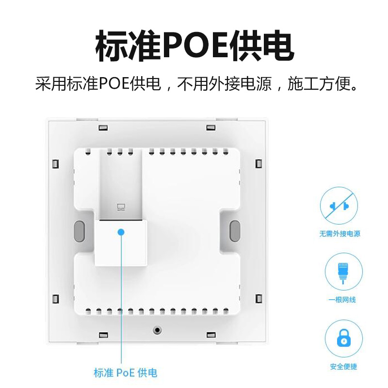 TP-LINK无线面板AP千兆5G双频墙壁嵌入式86型AC一体化套装全屋WIFI覆盖POE供电WIFI家用tplink路由器AP1202GI-图1