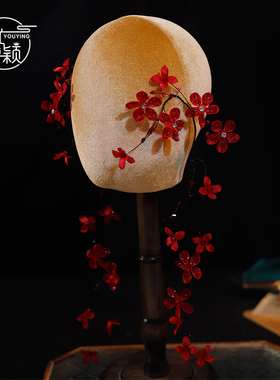 新款手作绢花烫花发饰