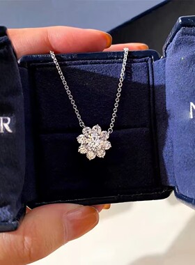 莫桑钻太阳花女轻奢高级感锁骨链