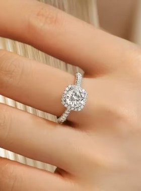 正品D色莫桑石钻戒女男情侣对戒