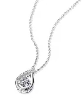 莫桑石跳动雨滴项链锁骨链吊坠