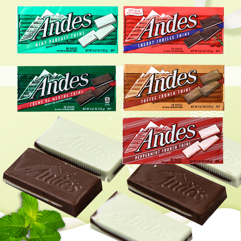 美国Andes安迪士薄荷巧克力单双层薄荷夹心儿童生日礼物进口零食,淘宝优惠券,粉丝福利购,淘宝优惠卷