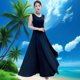 Modal ກວ້າງ swing dress ຫາດຊາຍ maxi dress