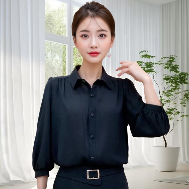 ເສື້ອຍືດແມ່ຍິງ 2026 ເສື້ອ chiffon ສີແຂງຂອງແມ່ໃຫມ່