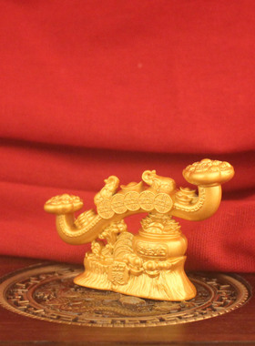 如意聚宝盆装饰摆件金色礼品