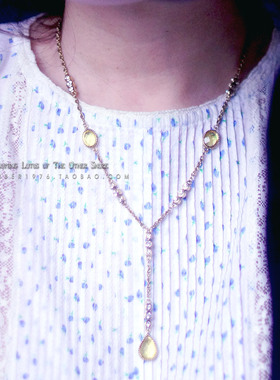 温柔风水晶钻镶嵌复古宝石项链