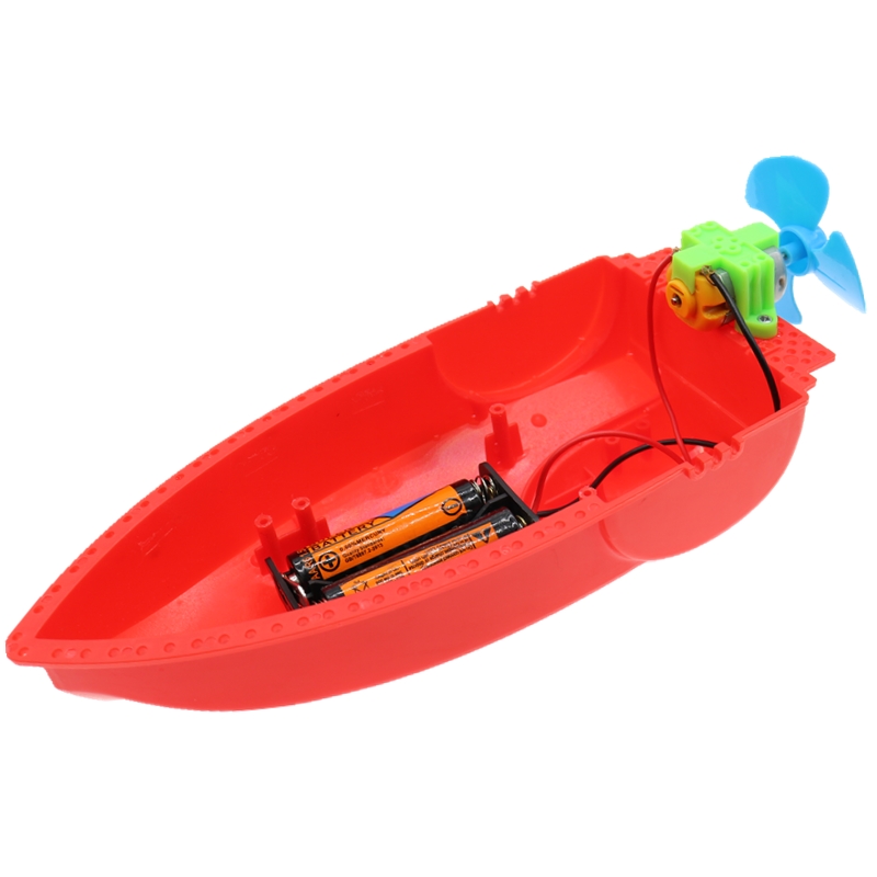 风力船A快艇 拼装空气动力船手工科技制作船模型电动玩具轮船DIY - 图1