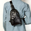 Maiwei casual leather chest bag sports crossbody bag for men and women