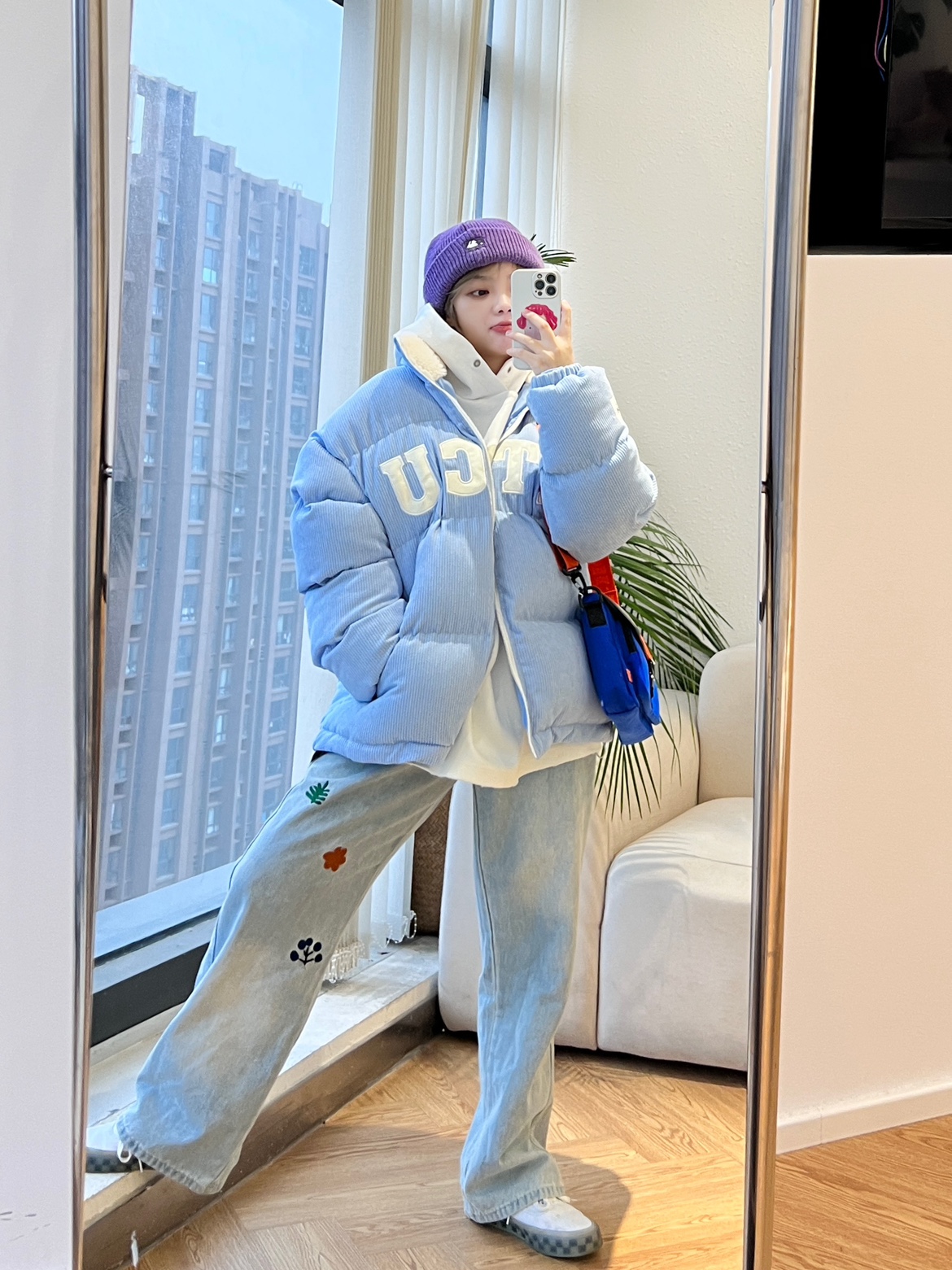 RDBK正品男女生克莱因蓝斜挎包休闲邮差包情侣款单肩包潮牌小包 - 图1