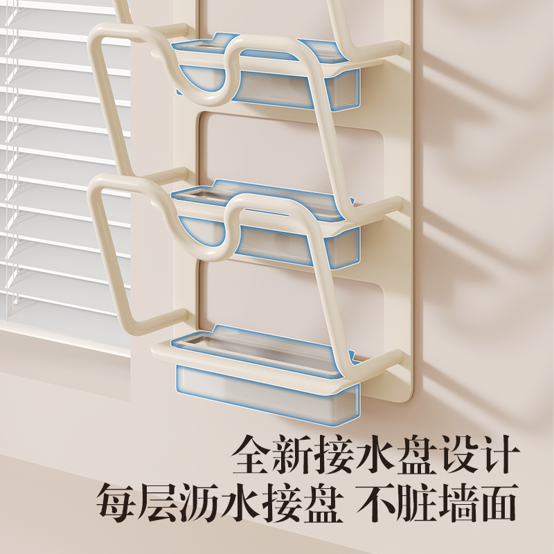 吸盘厨房锅盖架多功能墙上砧板收纳架神器家用多层壁挂式置物架子