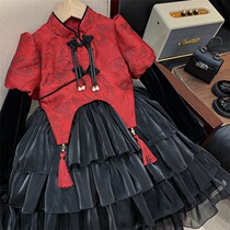 Female Baby Gown Winter Child Girl to be served in New Years Chinese New Year Han Costume Winter Style Plus Suede Hanfu Cake Princess Dresses