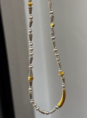 泰国清迈手工银饰925纯银圆锥形项链女复古小众设计感高级