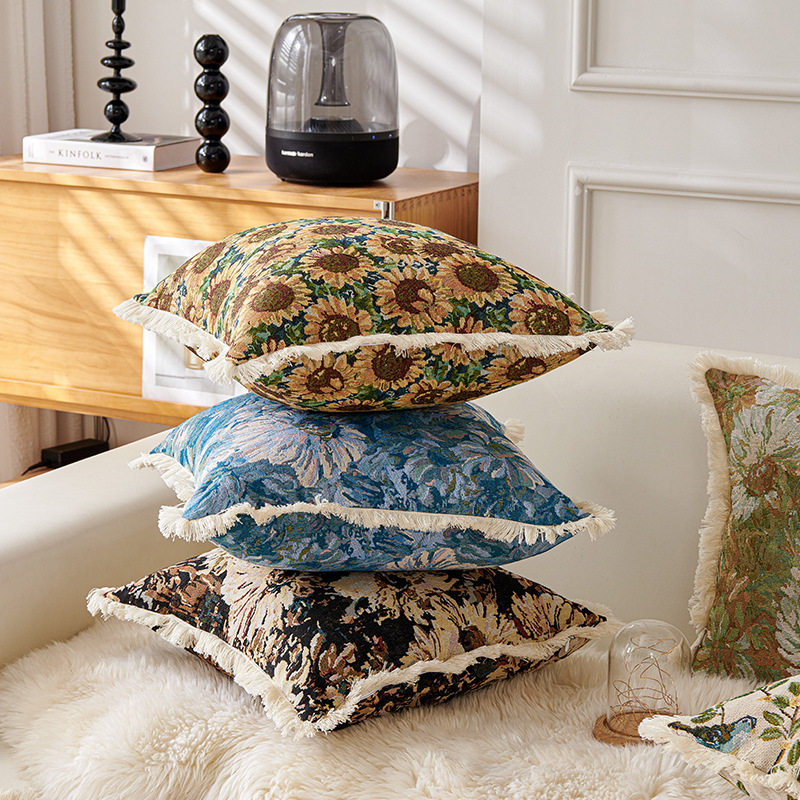 美式定制乡村复古风棉麻抱枕色织提花沙发抱枕床头靠垫客厅靠枕,淘宝优惠券,粉丝福利购,淘宝优惠卷