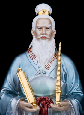 纯铜姜子牙姜太公钓鱼站像姜尚大号神像拿打神鞭骑鹿铜像供奉摆件