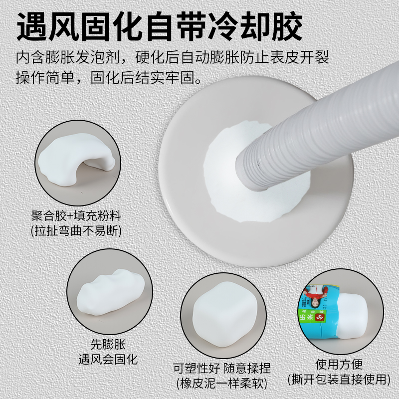玻璃管道洞专用密封胶泥封堵塞堵洞胶填缝补漏防漏水防虫堵漏神器 - 图2