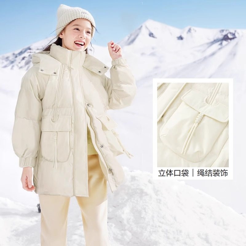 巴拉巴拉女童羽绒服大童宝宝中长款加厚外套冬装新款童装儿童洋气,淘宝优惠券,粉丝福利购,淘宝优惠卷