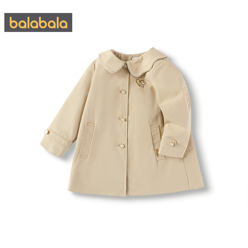 巴拉巴拉女童风衣小童宝宝外套春秋季装新款童装儿童洋气大衣女孩,淘宝优惠券,粉丝福利购,淘宝优惠卷