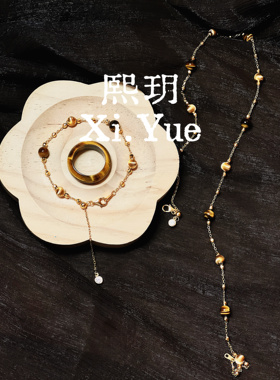 金玉满堂天然虎眼石手链女款单圈手串送女友闺蜜礼物