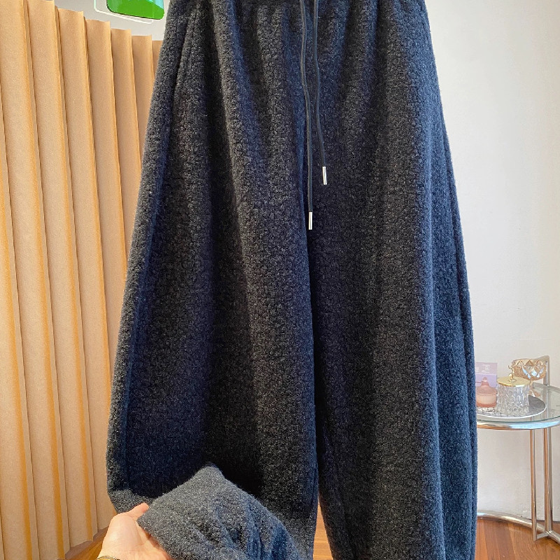 特大码300斤羊羔毛裤子女2025新款秋冬加绒加厚超火休闲束脚卫裤,淘宝优惠券,粉丝福利购,淘宝优惠卷