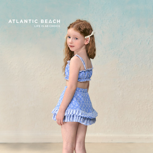atlanticbeach2025新款度假儿童分体裙式泳衣女孩高级感女童泳装 - 图2