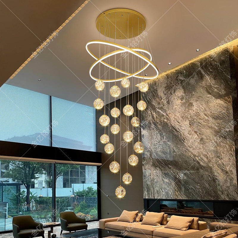 2025新款别墅挑空客厅大吊灯现代简约极简挑高loft公寓复式楼跃层,淘宝优惠券,粉丝福利购,淘宝优惠卷