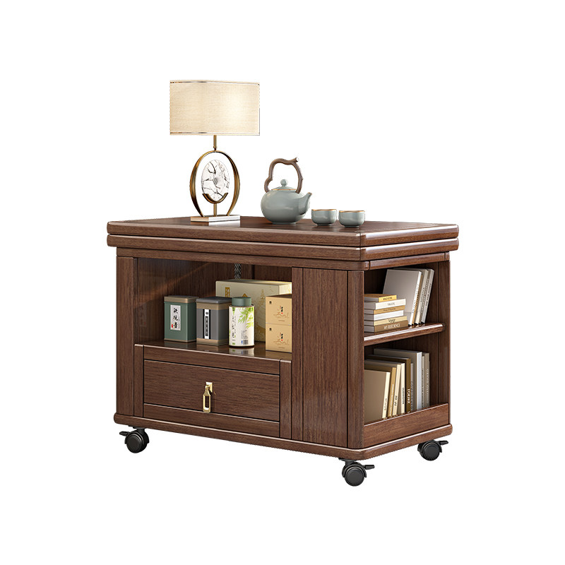 简约现代实木移动角几边几胡桃木小户型茶几沙发多功能储物折叠桌,淘宝优惠券,粉丝福利购,淘宝优惠卷