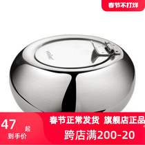 Danish stainless steel ashtrays Home Living room Anti-smoke Smell Creative Light Extravagant Office Big anti-fly ash with a lid