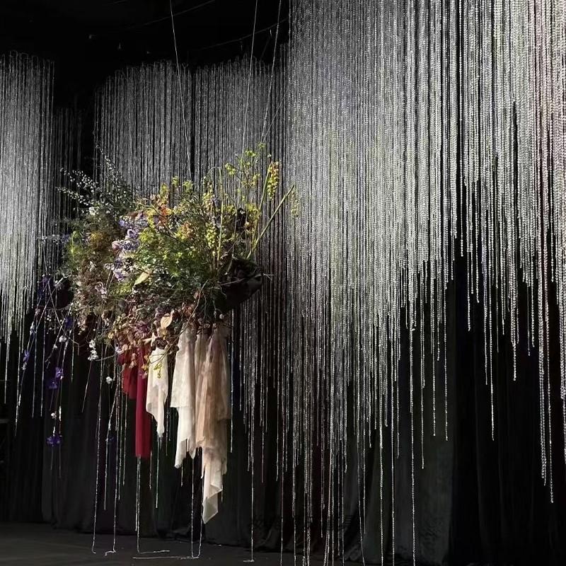 装饰水晶若汐婚礼银亮帘子成品珠亚克力吊顶飞碟珠帘道具婚庆片堂 - 图1