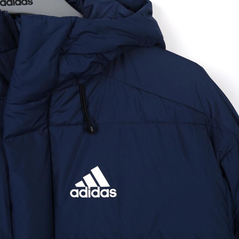 Adidas 阿迪达斯 男款运动休闲经典款防风保暖连帽羽绒服 H20756 - 图1