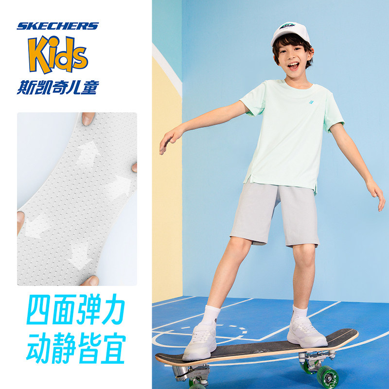 斯凯奇速干科技儿童短裤夏季运动裤 skechers童鞋裤子