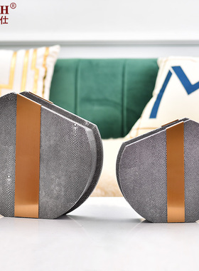 轻奢风插花金属玄关客厅摆件