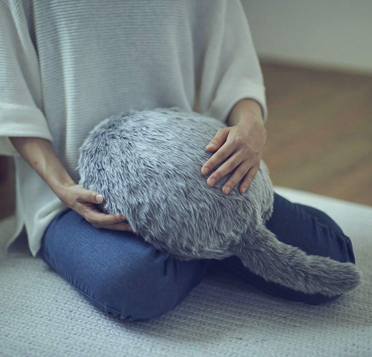 日本Qoobo猫尾巴抱枕智能摇尾宠物仿生猫陪伴机器人代购._虎窝淘