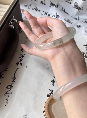 水墨丹青女手镯古风配饰贵妃镯闺蜜手镯圆条叮当镯