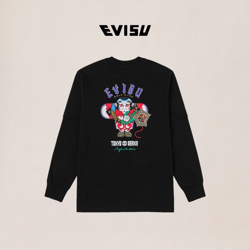 EVISU福神 2026春季新品男商标和家花印花T恤2ESHTM6TL1227RXCT,淘宝优惠券,粉丝福利购,淘宝优惠卷