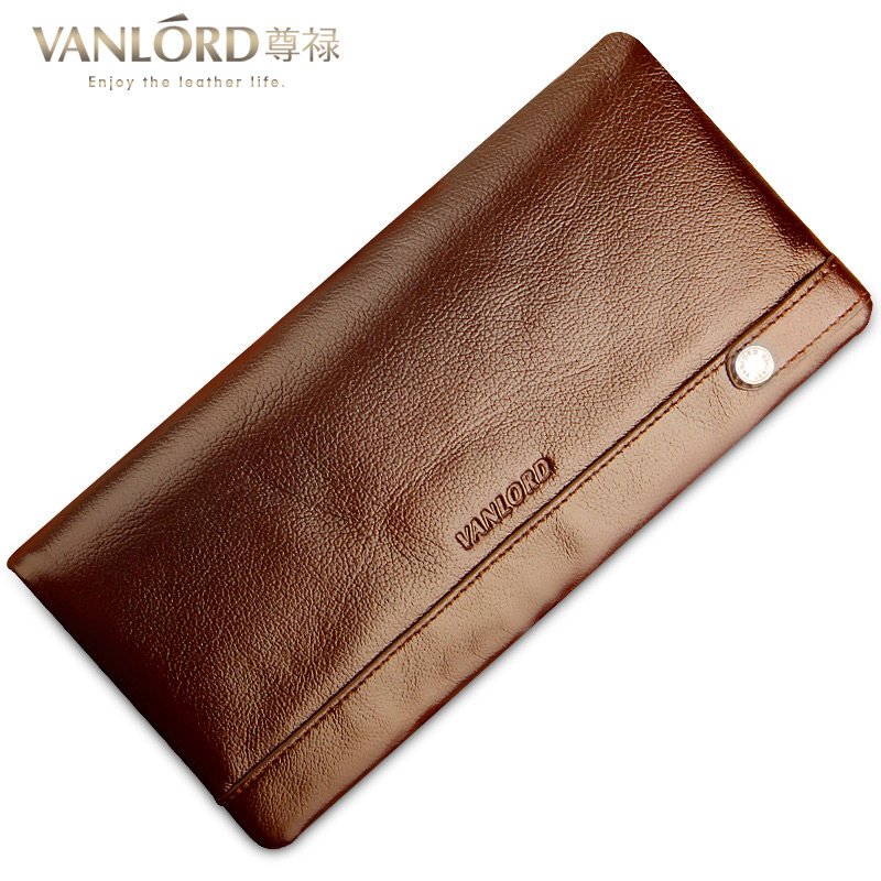 vanlord长款头层牛皮男式潮皮夹子 vanlord尊禄钱包