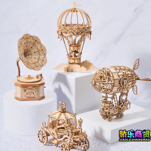 Robotime/若态木质立体拼图拼装diy小屋儿童成人桌面益智玩具 - 图1