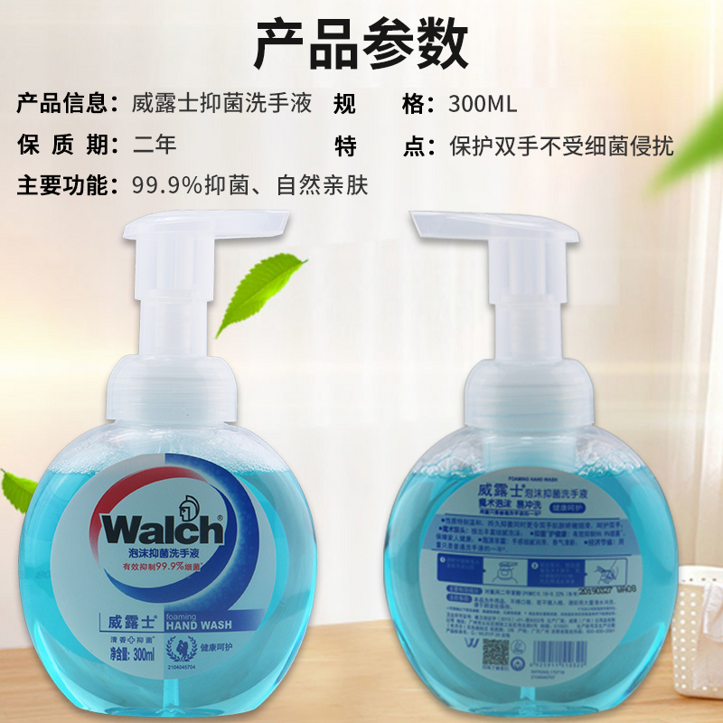 walch威露士泡沫抑菌洗手液300ML*24瓶健康呵护清洁洗手露整箱装 - 图0