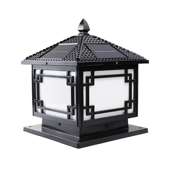 Solar outdoor villa column lamp modern garden lamp