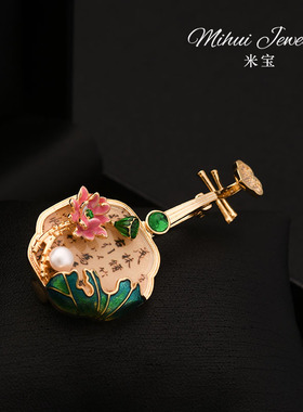 古典天然珍珠女士胸花