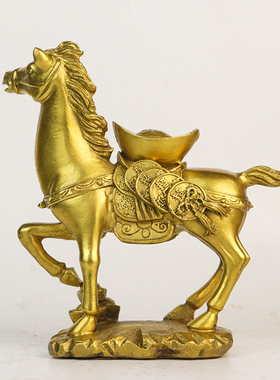 黄铜摆件马上有钱工艺品