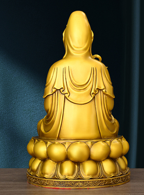 铜供奉自在风观世音菩萨佛像