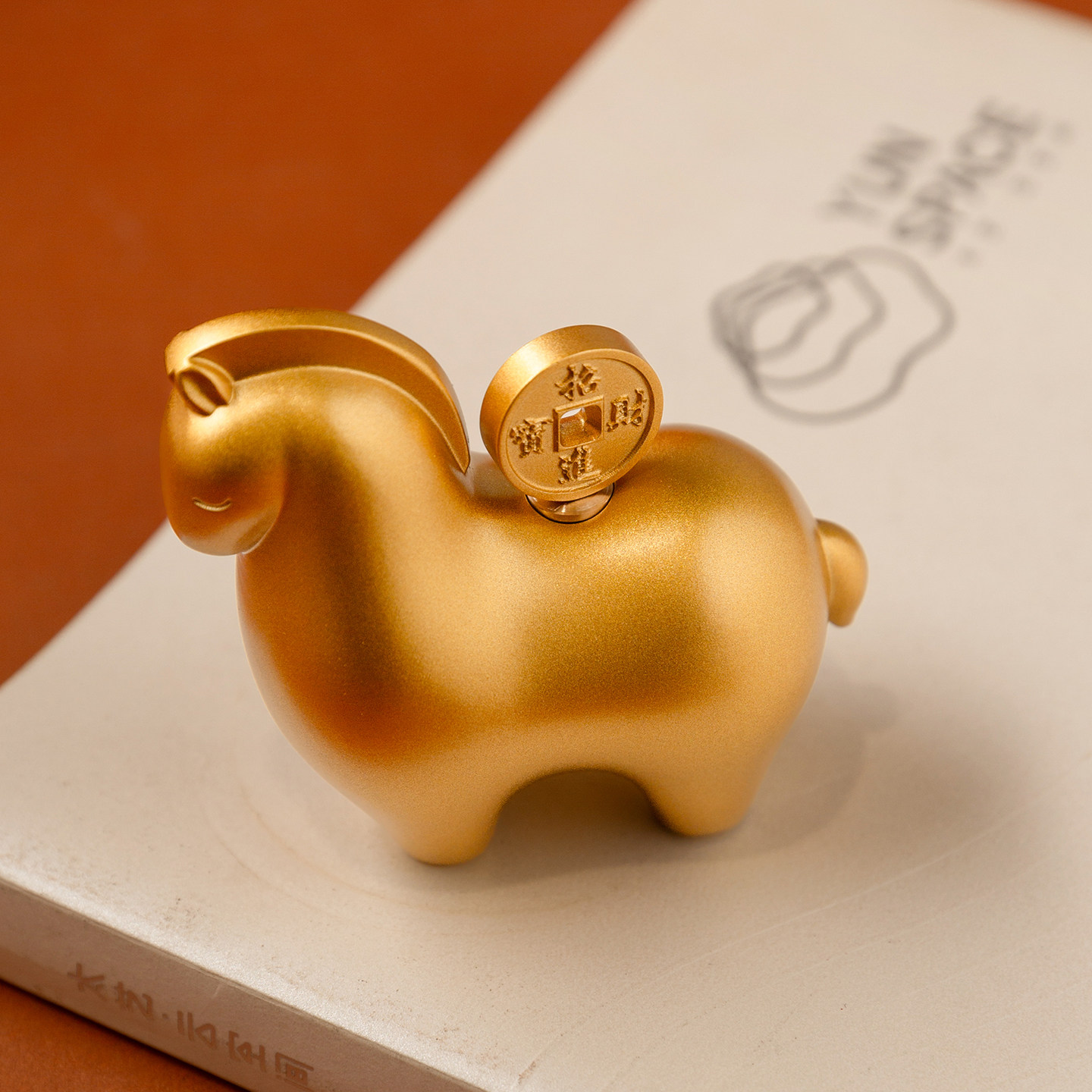 马上有钱生肖马摆件沙金桌面装饰品工艺品高档礼品手把件发财礼物