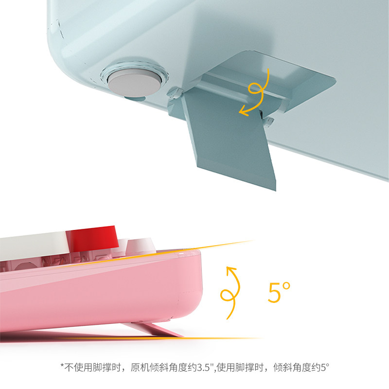 miffy米菲无线三区键盘鼠标套装网红女生可爱卡通笔记本台式电脑复古圆键家用解压超大按键电竞游戏专用MIPOW