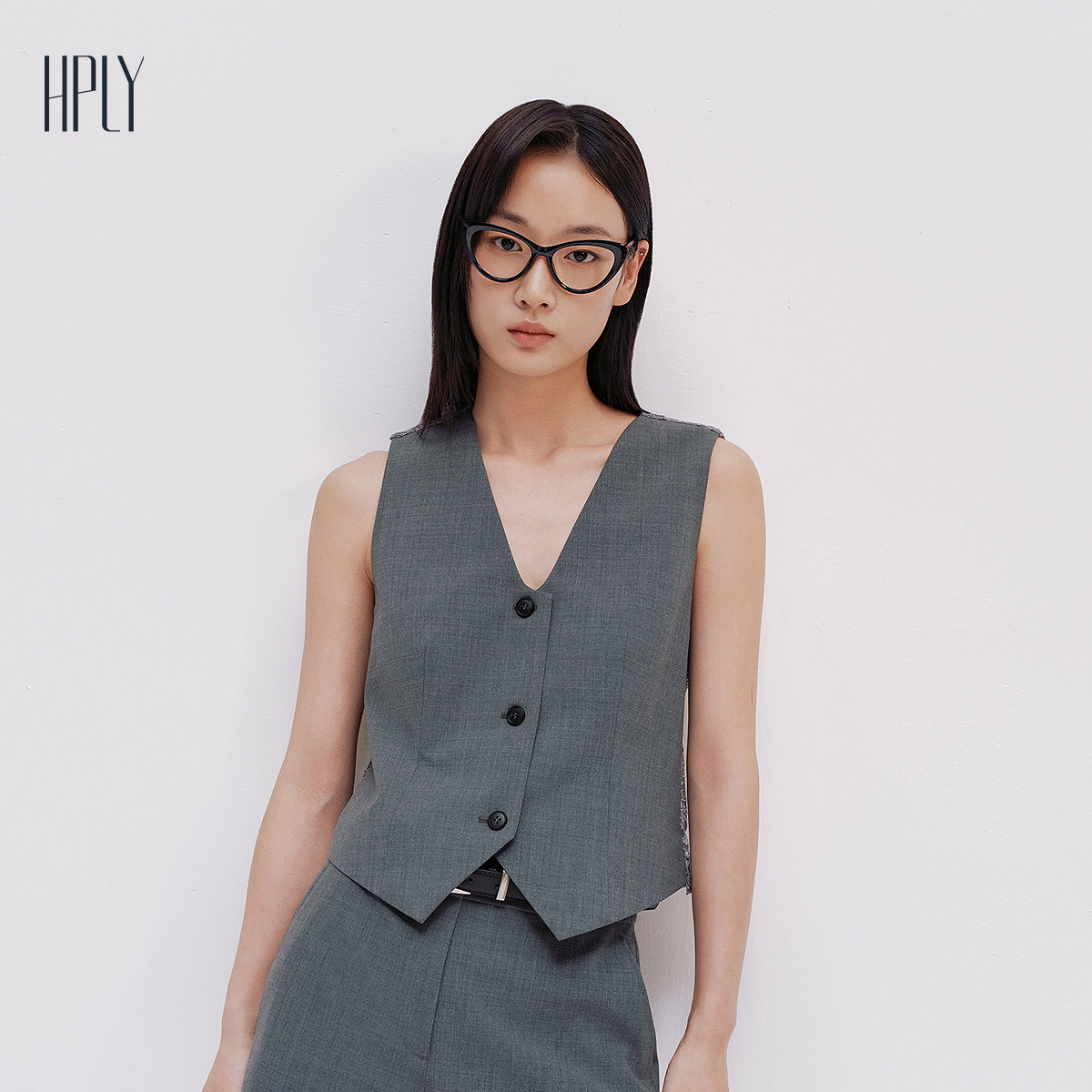 【商场同款】HPLY荷比俪2025夏新款女蕾丝拼接西装含绵羊毛马甲,淘宝优惠券,粉丝福利购,淘宝优惠卷