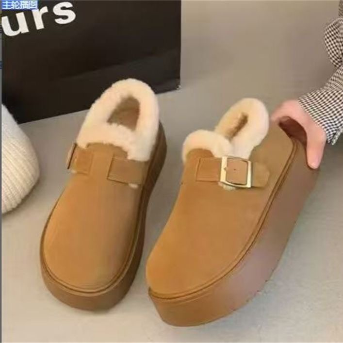 厚底加绒豆豆勃肯鞋女2025新款秋冬季外穿毛毛鞋子保暖棉鞋雪地靴,淘宝优惠券,粉丝福利购,淘宝优惠卷